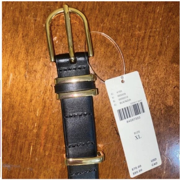 Anthropologie Black Belt with Gold Buckle - Picture 3 of 9